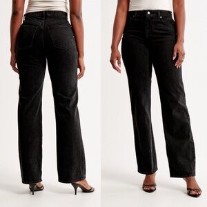 ABERCROMBIE & FITCH The 90’s High Rise Relaxed Jean Curve Love Faded Black 30